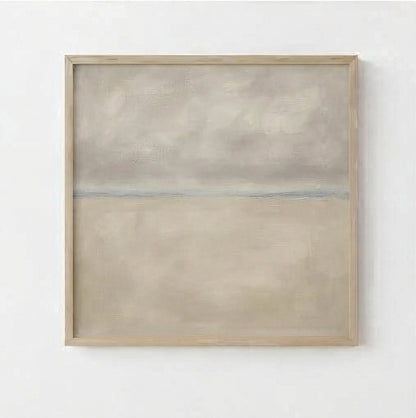 Muted Horizons No.4 - Original Minimalist Coastal Oil Painting
