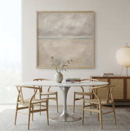 Muted Horizons No.4 - Original Minimalist Coastal Oil Painting