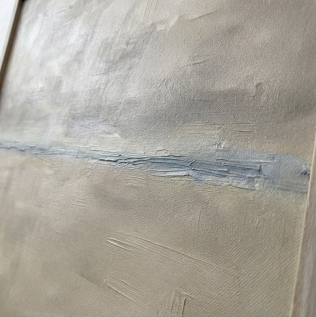 Muted Horizons No.4 - Original Minimalist Coastal Oil Painting