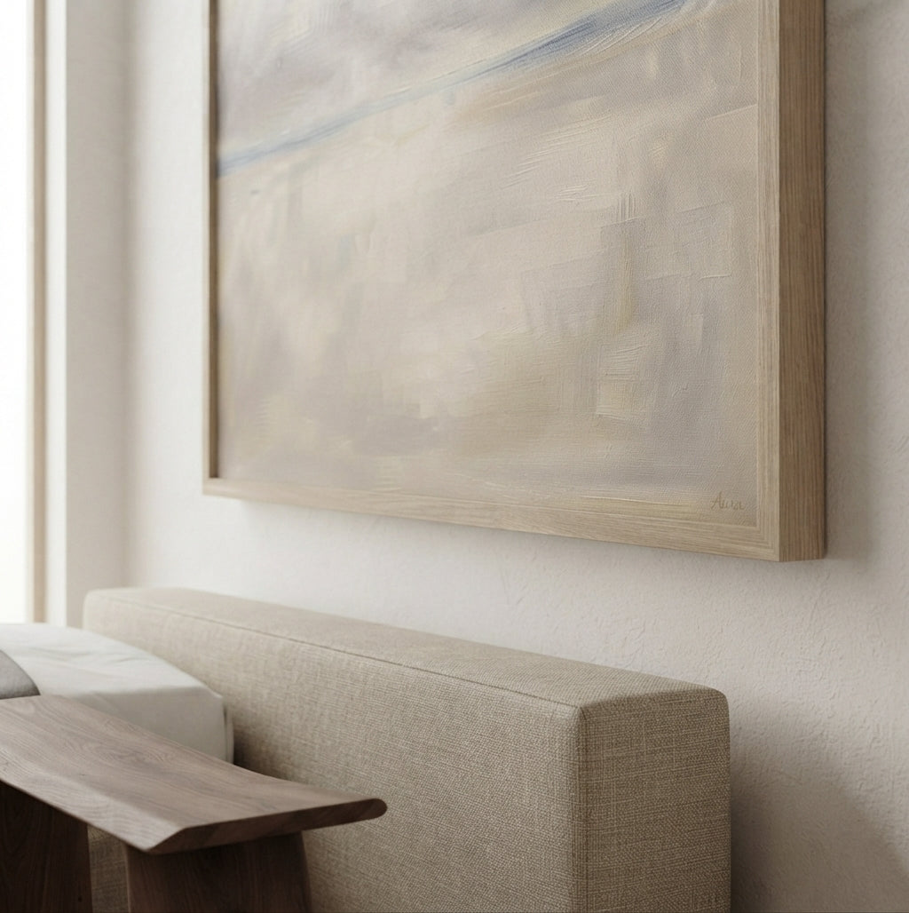 Muted Horizons No.4 - Original Minimalist Coastal Oil Painting