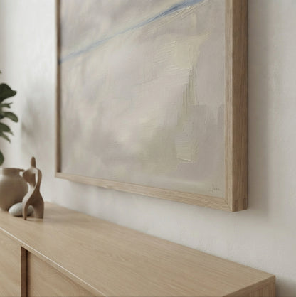 Muted Horizons No.4 - Original Minimalist Coastal Oil Painting