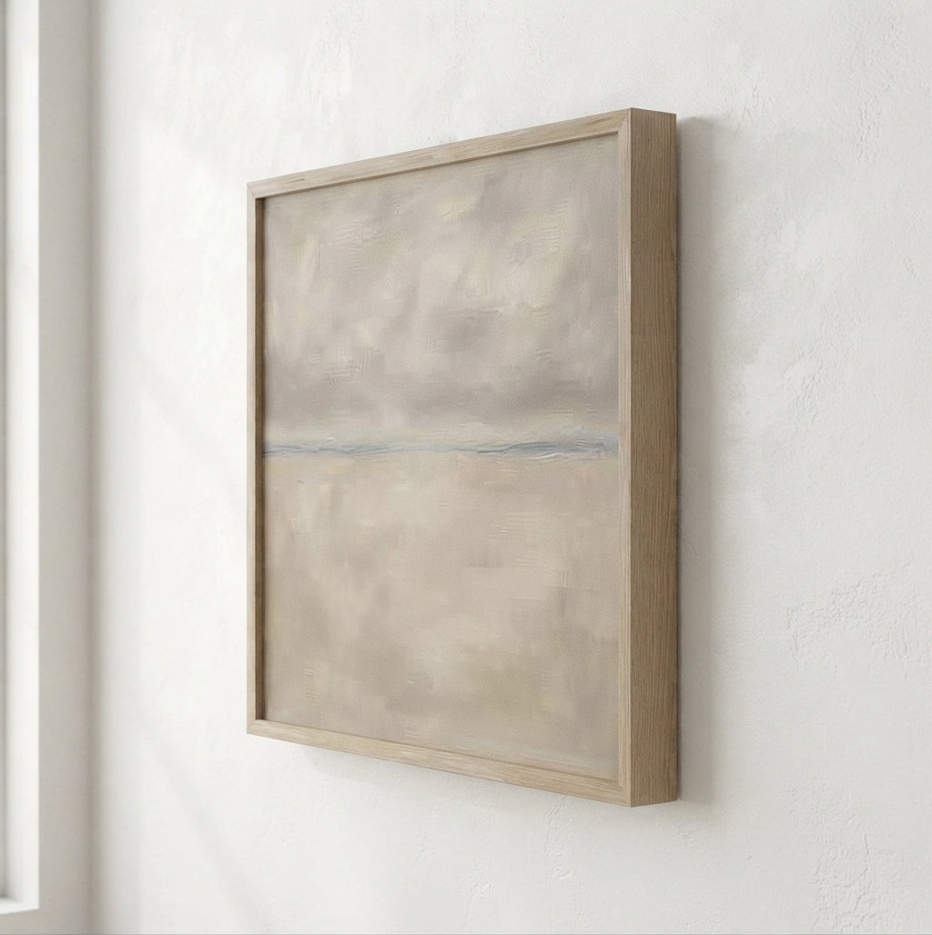 Muted Horizons No.4 - Original Minimalist Coastal Oil Painting