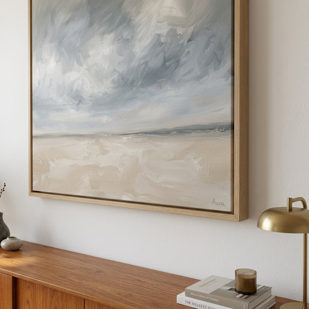 Where Earth Meets Sky - Original Minimalist Horizon Landscape Painting