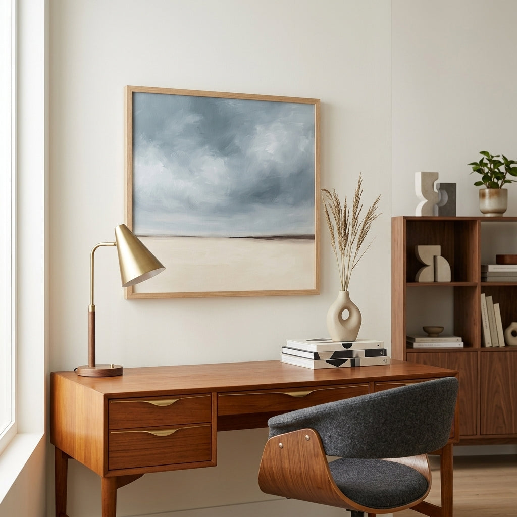 Where Earth Meets Sky - Original Minimalist Horizon Landscape Painting