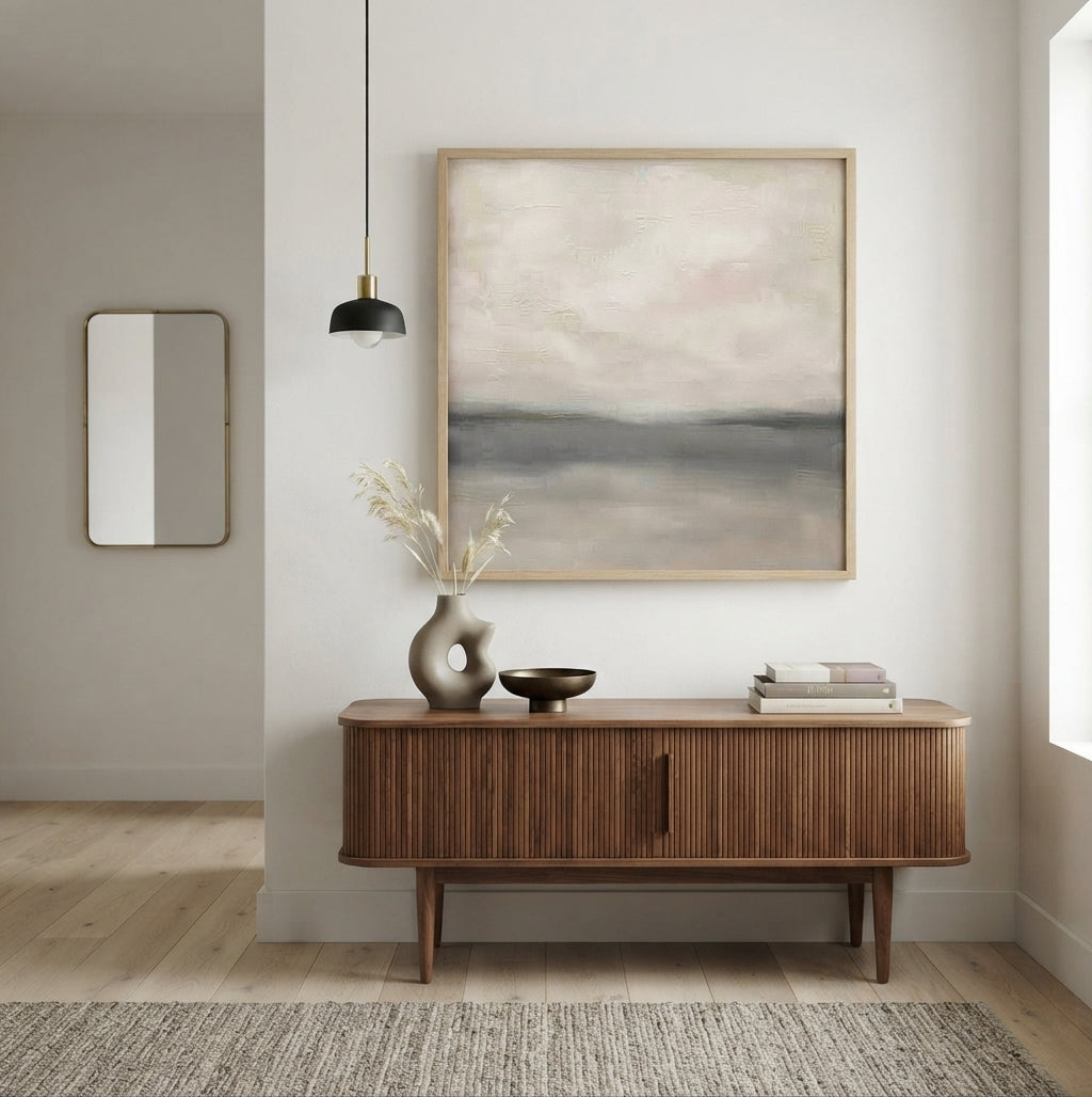 Muted Horizons No.2 - Original Minimalist Neutral Abstract Landscape Painting