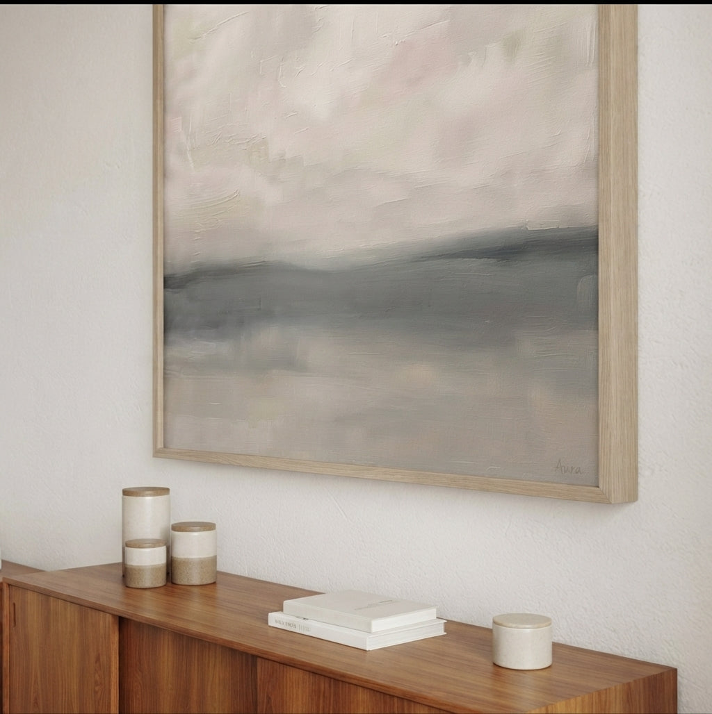 Muted Horizons No.2 - Original Minimalist Neutral Abstract Landscape Painting