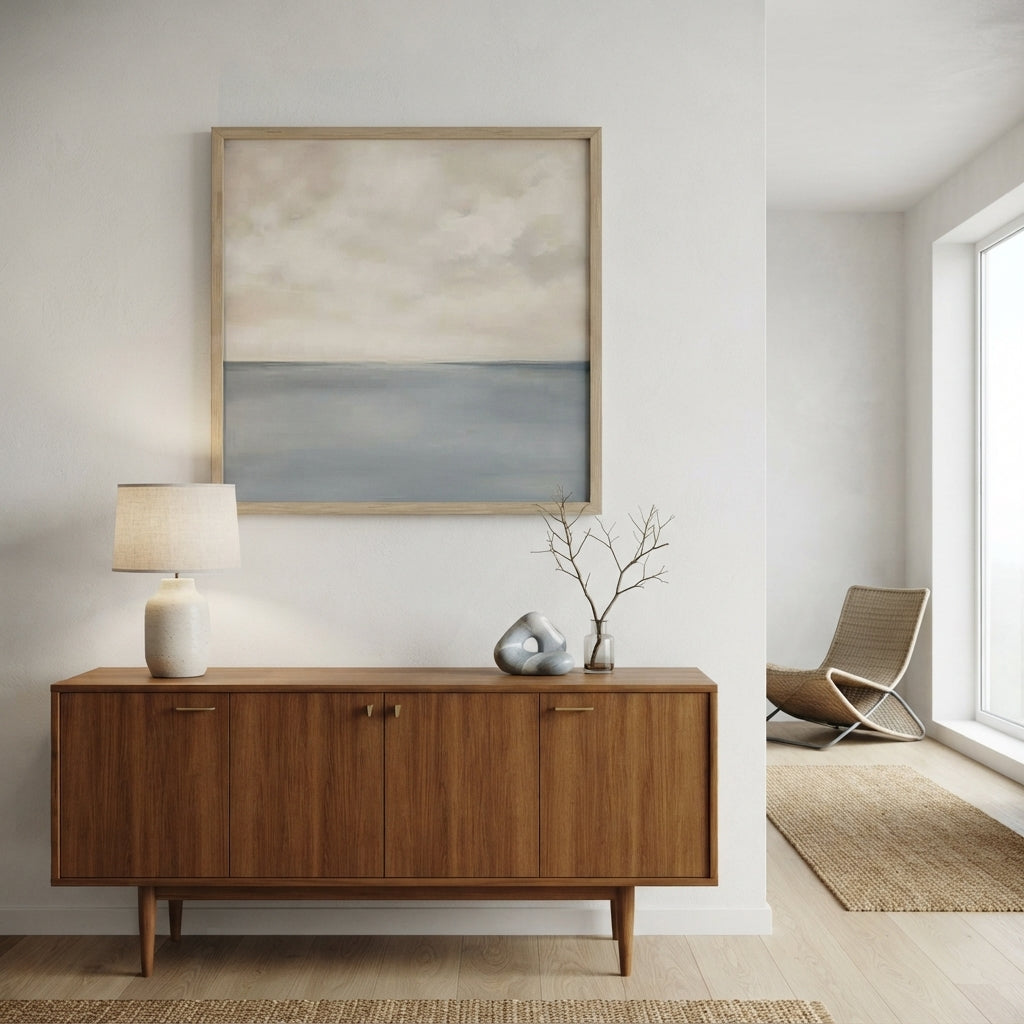 Muted Horizons No.6 - Original Minimalist Ocean Painting