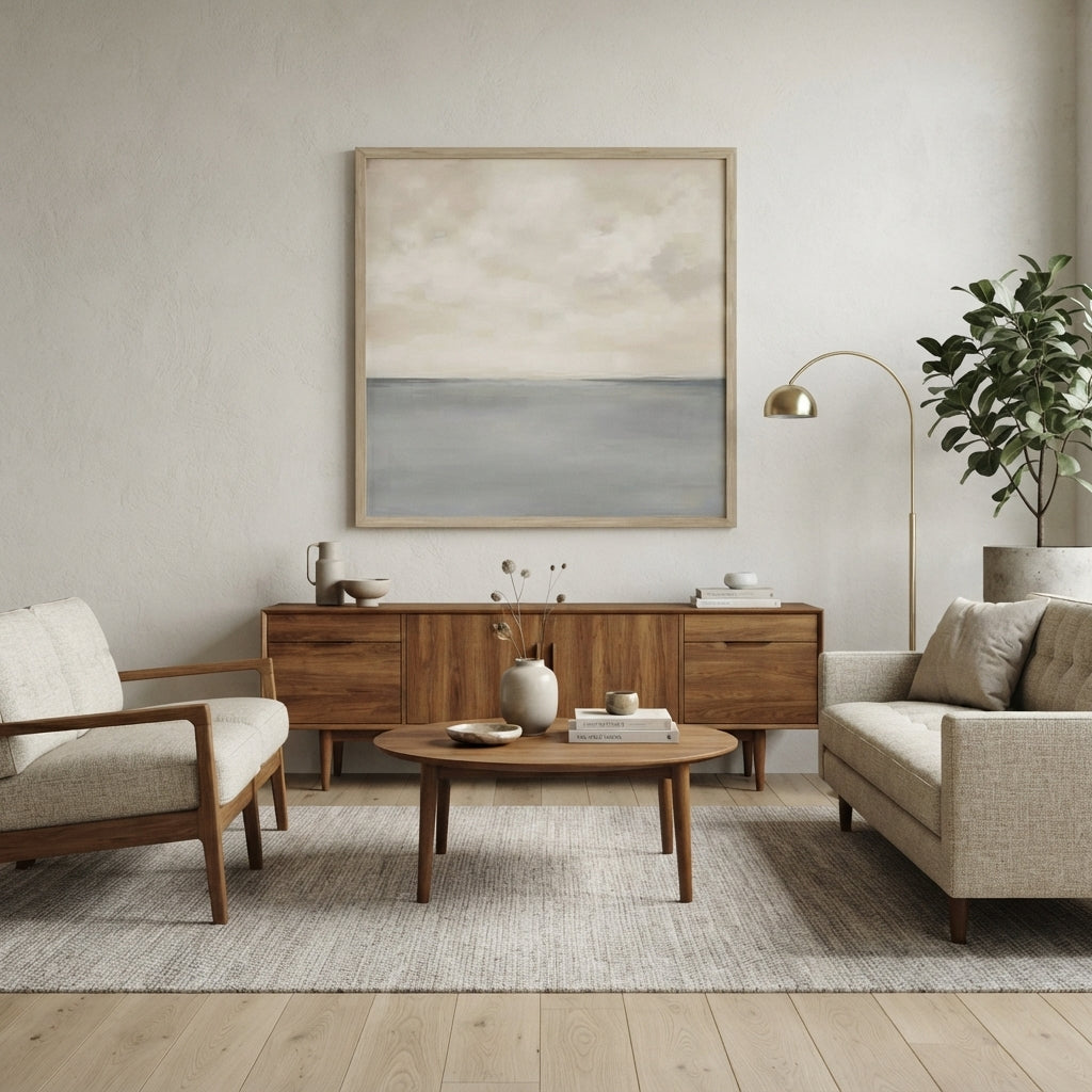 Muted Horizons No.6 - Original Minimalist Ocean Painting