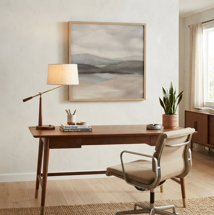 Muted Horizons - Original Neutral Landscape Oil Painting