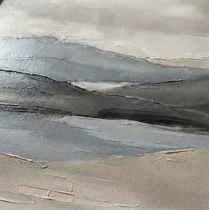 Muted Horizons - Original Neutral Landscape Oil Painting