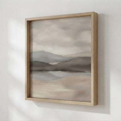 Muted Horizons - Original Neutral Landscape Oil Painting