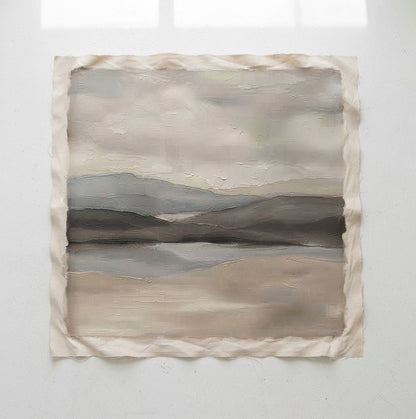 Muted Horizons - Original Neutral Landscape Oil Painting