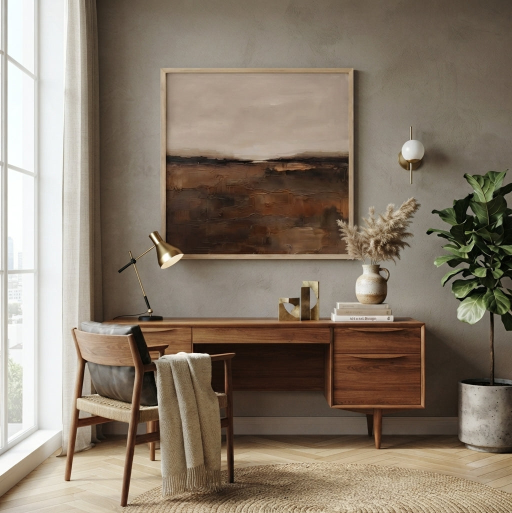 Terra Silente - Original Textured Earth Tone Abstract Painting