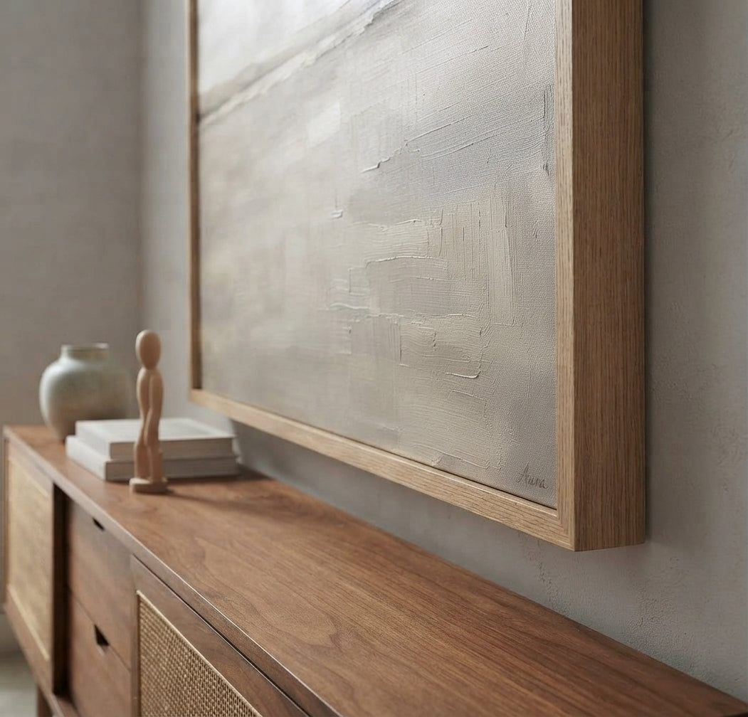 Earth & Serenity - Original Textured Horizon Canvas Art