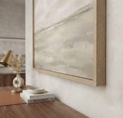 Earth & Serenity - Original Textured Horizon Canvas Art