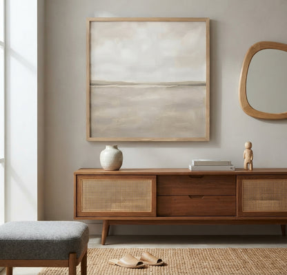 Earth & Serenity - Original Textured Horizon Canvas Art