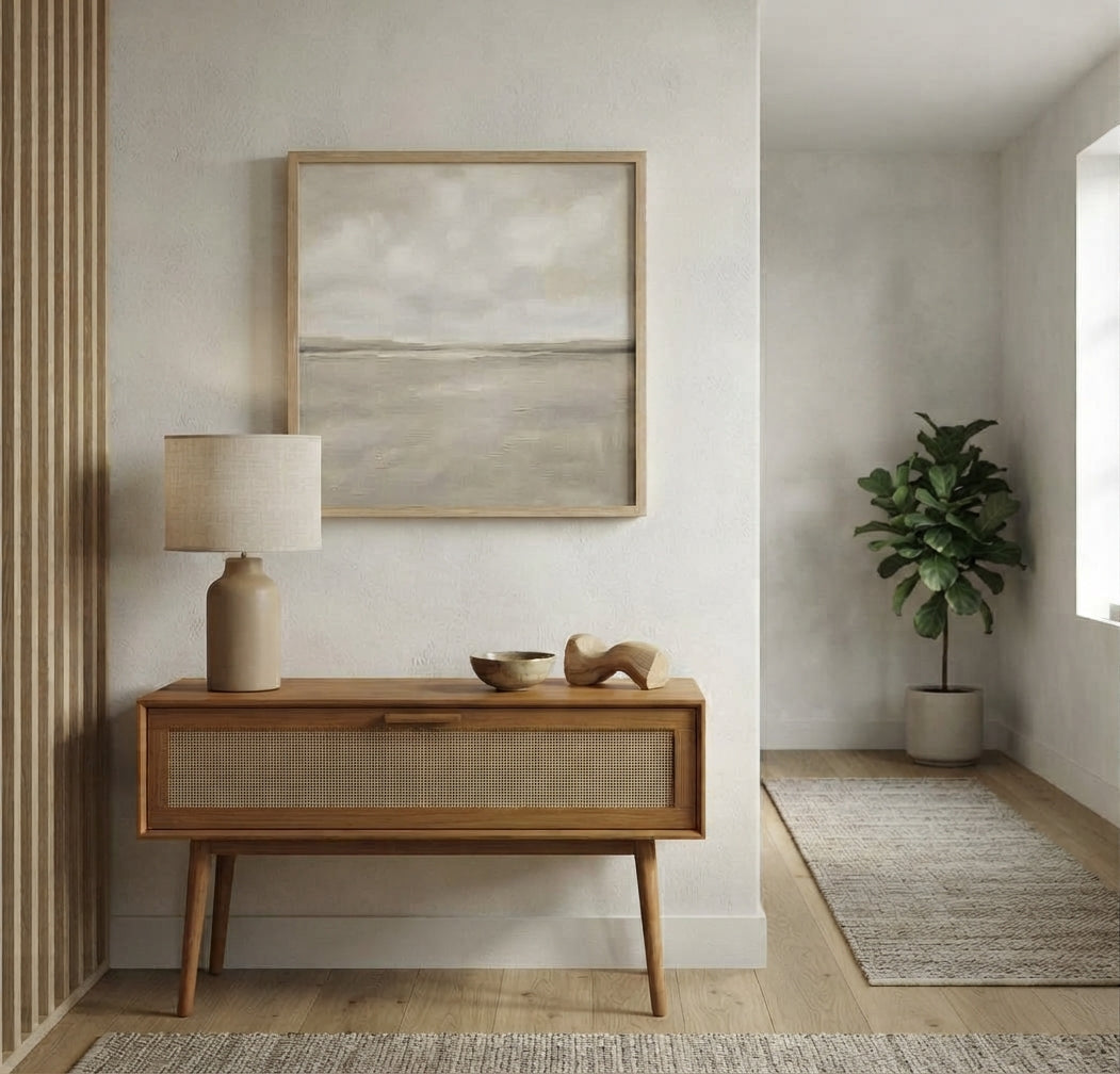 Earth & Serenity - Original Textured Horizon Canvas Art