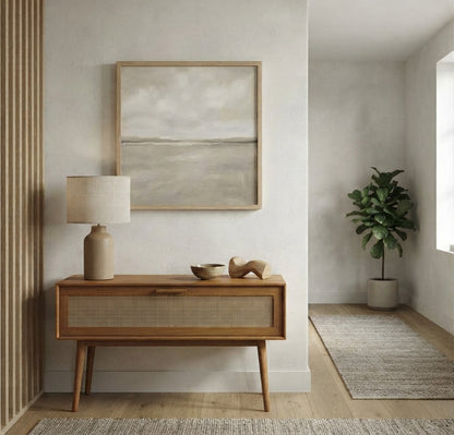 Earth & Serenity - Original Textured Horizon Canvas Art