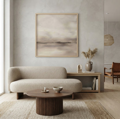 Serene Haze No.3 - Original Neutral Abstract Landscape Painting