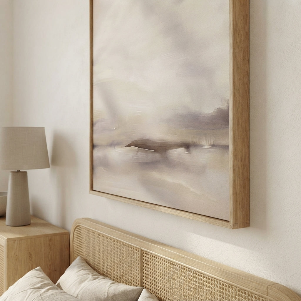Serene Haze No.3 - Original Neutral Abstract Landscape Painting