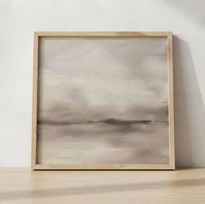 Serene Haze No.3 - Original Neutral Abstract Landscape Painting
