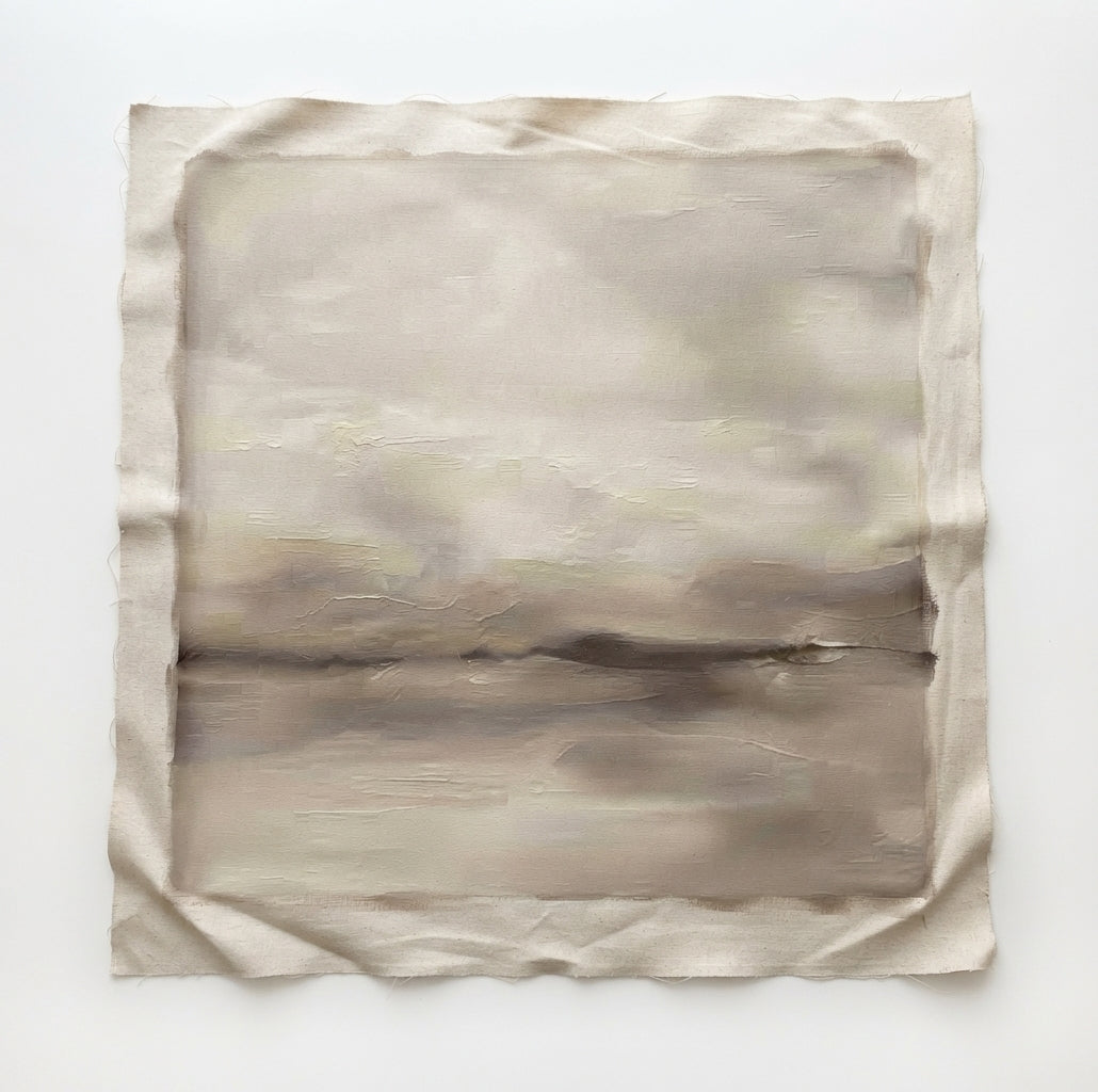 Serene Haze No.3 - Original Neutral Abstract Landscape Painting