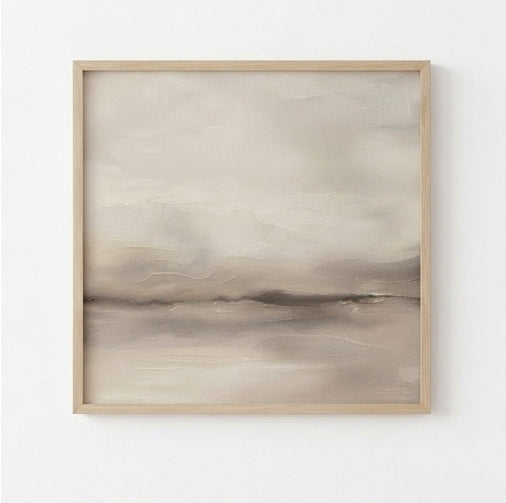 Serene Haze No.3 - Original Neutral Abstract Landscape Painting