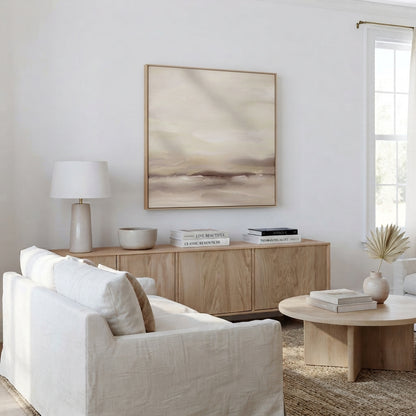 Serene Haze No.3 - Original Neutral Abstract Landscape Painting