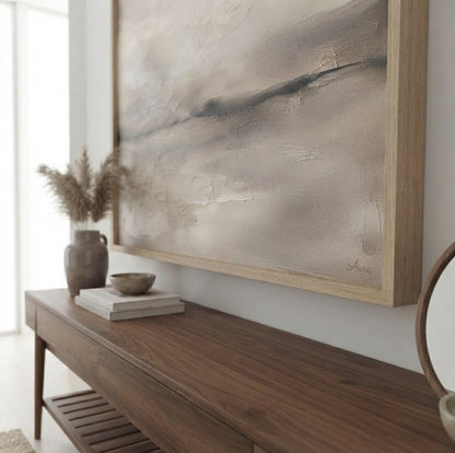 Serene Haze No.3 - Original Neutral Abstract Landscape Painting