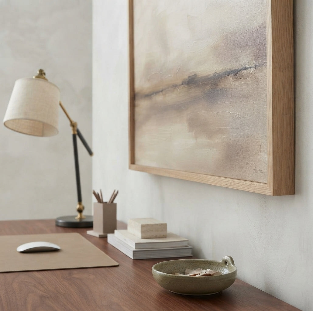 Serene Haze No.3 - Original Neutral Abstract Landscape Painting