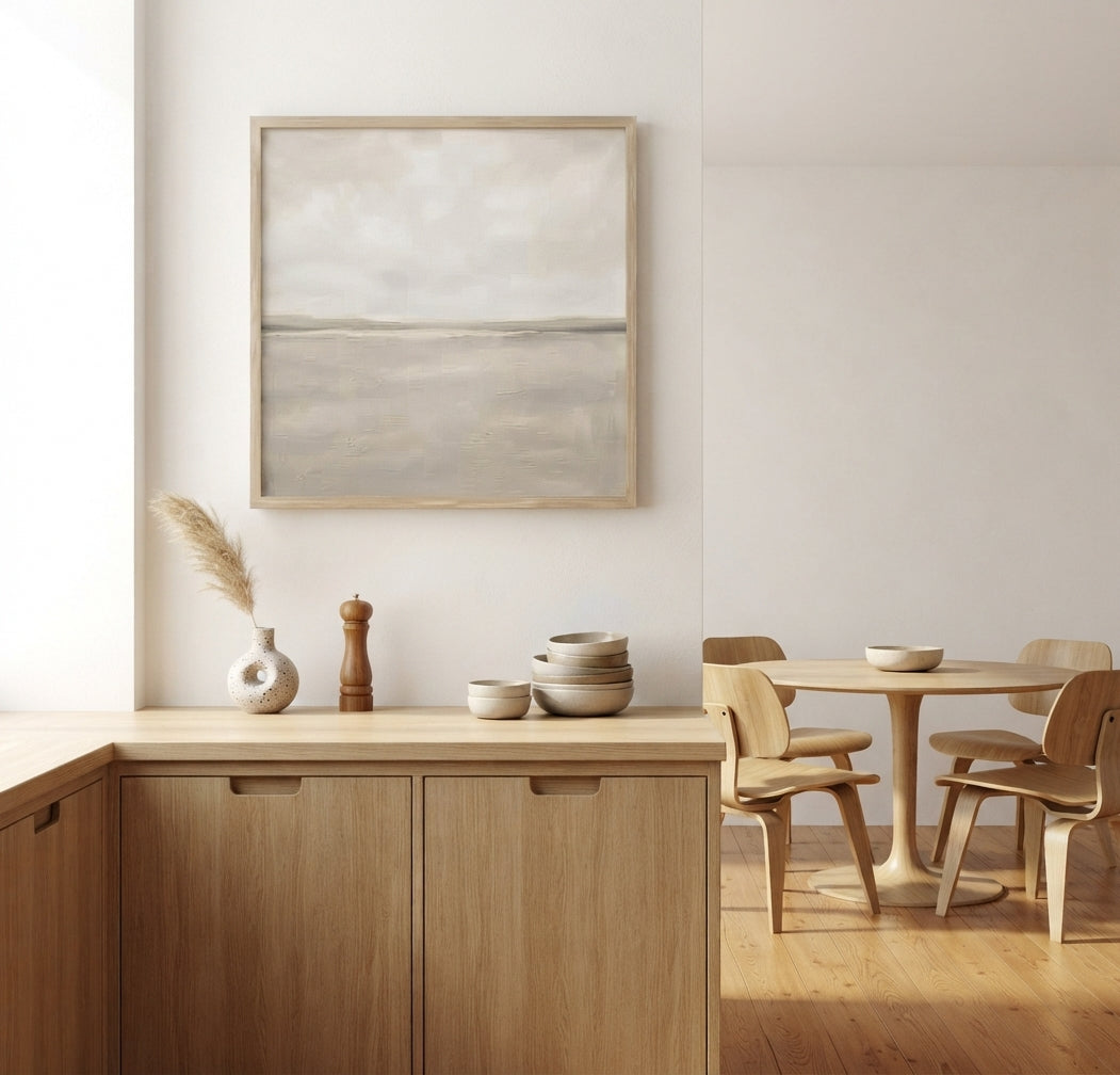Earth & Serenity - Original Textured Horizon Canvas Art