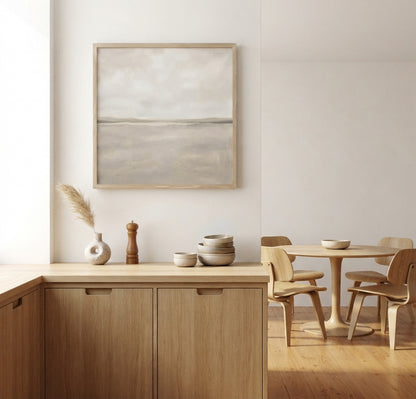 Earth & Serenity - Original Textured Horizon Canvas Art
