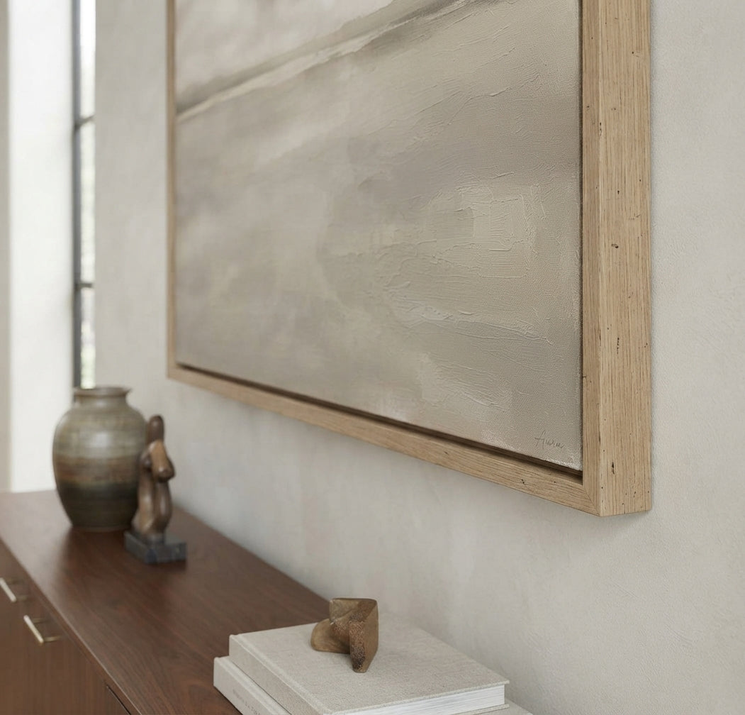 Earth & Serenity - Original Textured Horizon Canvas Art