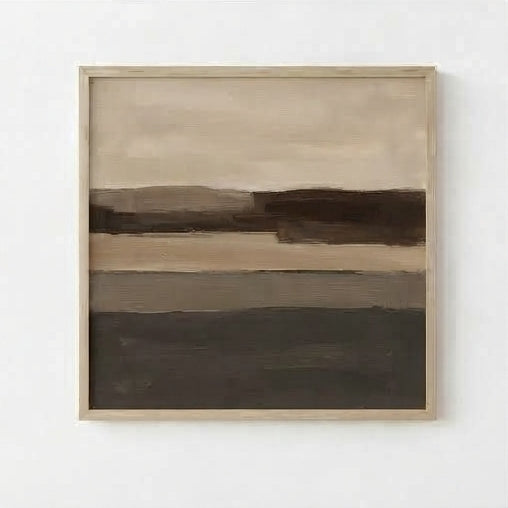 Earthbound Silence - Wabi-Sabi Minimalist Earth Tone Painting