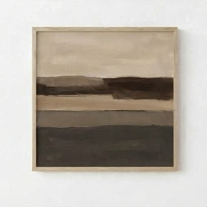 Earthbound Silence - Wabi-Sabi Minimalist Earth Tone Painting