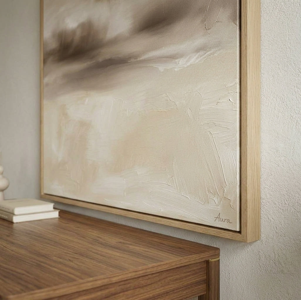 Soft Haze - Minimalist Beige Abstract Wall Art Original