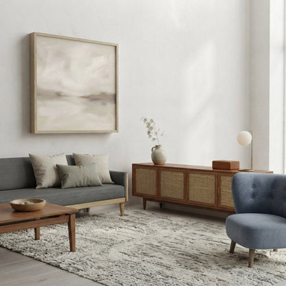 Quiet Horizon - Minimalist Beige Horizon Canvas Art